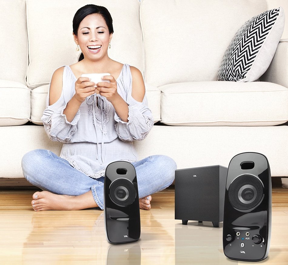 Cyber Acoustics 7 watt Powered Speaker System Delivering Clear Audio (CA-3072) N4