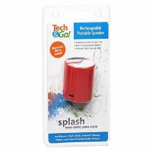 Tech & Go Rechargeable Portable Speaker, Red