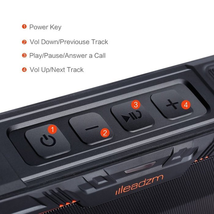 Portable Speakers, Leadzm Waterproof Bluetooth Speakers, Special Forces-SF470, 4.1 Waterproof Sport Portable Wireless... N3