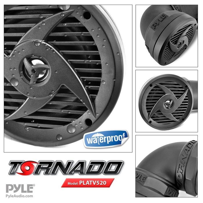 Pyle tornado bluetooth waterproof atv speaker sound system for utv go