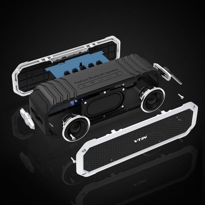Vtin Rocker 10W Drivers Bluetooth 4.0 Waterproof Speaker with Bass, Flash light and Mic N2
