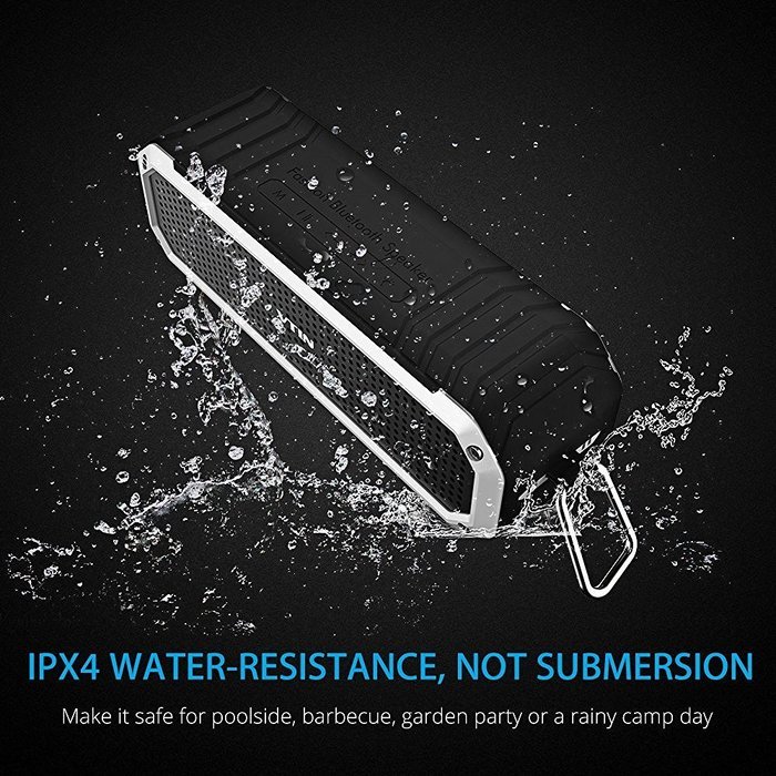 Vtin Rocker 10W Drivers Bluetooth 4.0 Waterproof Speaker with Bass, Flash light and Mic N4