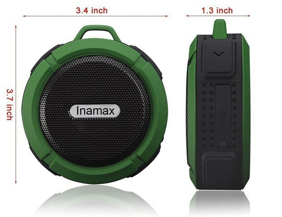 Inamax Wireless Bluetooth Waterproof Outdoor & Shower Speaker, Hands-Free Portable Speakerphone w / Hi-Fi Output... N2