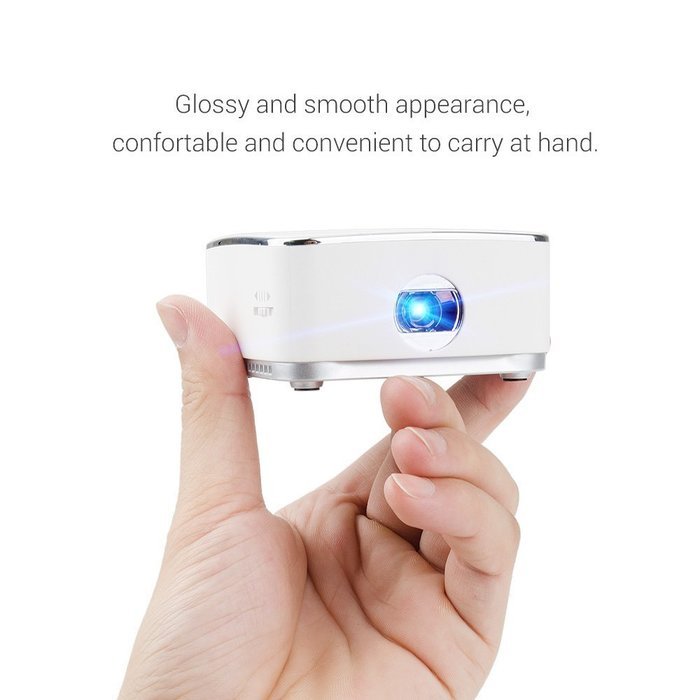 Lightwish White DLP Projector Mini Mobile Cubic Portable Wireless Home Cinema with Mini Tripod+Remote for Apple... N5