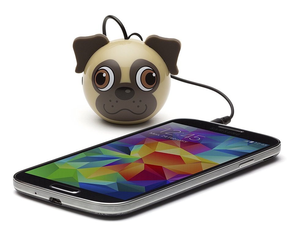 KitSound Mini Buddy Universal Speaker with 3.5mm Jack Compatible with Smartphones, Tablets and MP3 Devices - Pug N3
