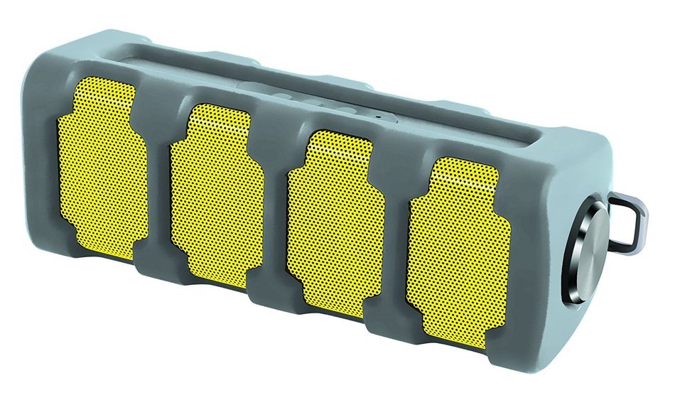SHARPER IMAGE Universal Weatherproof Rugged Bluetooth Speaker with Mic Compatible with All Devices - Retail Packaging... N3