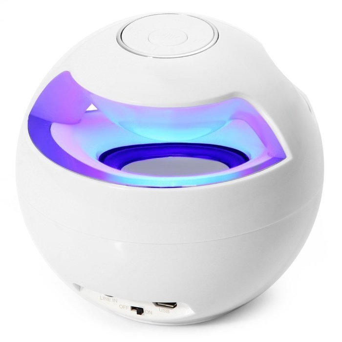 Vouke Stereo Wireless Bluetooth LED Flash Speaker Sound box w/ multi Color Flash,Dancing Lights,white