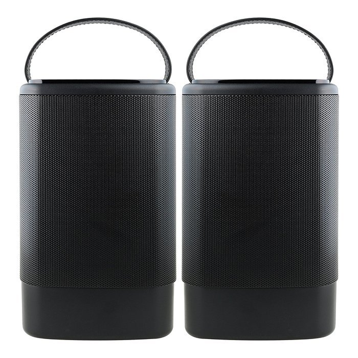 Denali Audio Wireless Bluetooth Large Pairing Speakers with Handle - Black N2