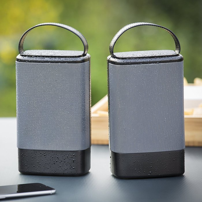 Denali Audio Wireless Bluetooth Large Pairing Speakers with Handle - Black N4