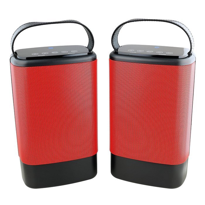 Denali Audio Wireless Bluetooth Large Pairing Speakers with Handle - Black N6