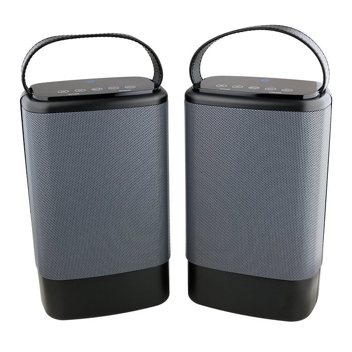 Denali Audio Wireless Bluetooth Large Pairing Speakers with Handle - Black N9