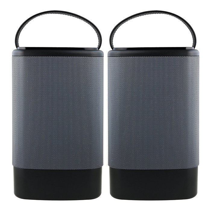 Denali Audio Wireless Bluetooth Large Pairing Speakers with Handle - Black N10