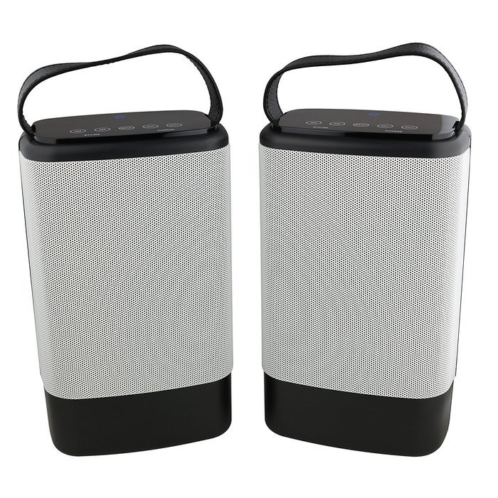 Denali Audio Wireless Bluetooth Large Pairing Speakers with Handle - Black N12