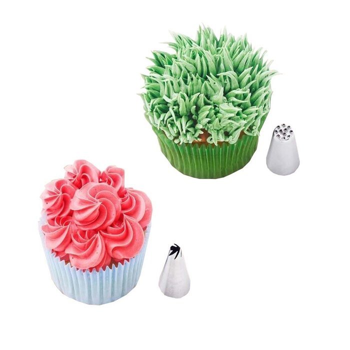 Useful Home Dessert Shop Pastry Tube Set Unique Bake Tool 2 Pieces A