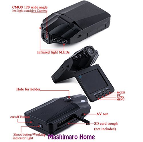 Car 270&deg;Road Safety Guard 2.5" Screen(TFT LED) 6 LED Vehicle DVR Recorder Camera N4