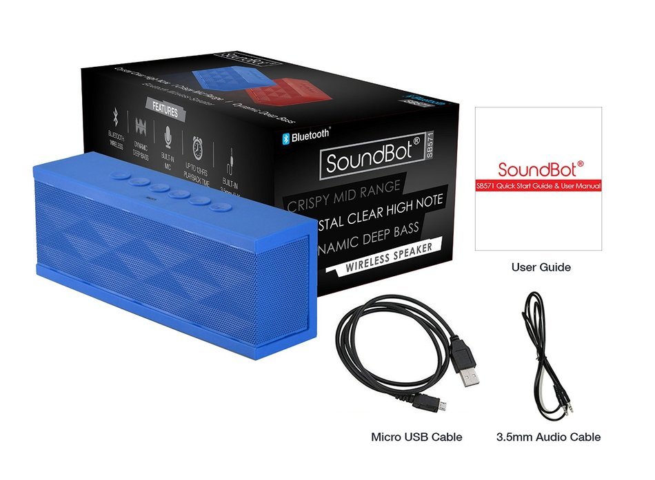 SoundBot&reg; SB571 Bluetooth Wireless Speaker for 12 hrs Music Streaming & Hands-Free Calling w/ 6W + 6W 40mm Driver... N5