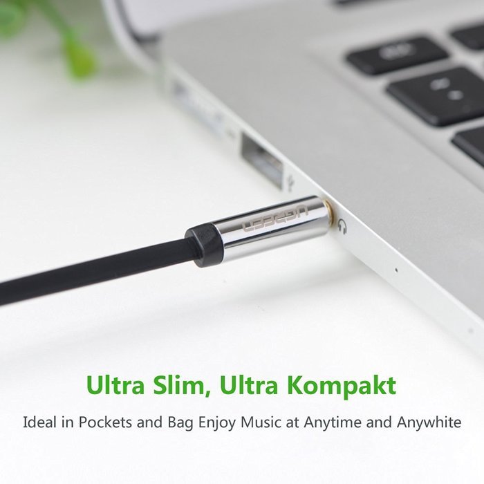 Ugreen 3.5mm Auxiliary Audio Flat Cable 90 Degree Right Angle Compatible for iPhone, iPad or Smartphones, Tablets... N5