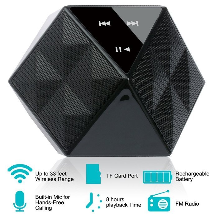 DLAND Wireless Bluetooth Speaker - FM Radio, HD Audio, Built-in Mic, TF Card, Support 3.5 mm Audio Jack - Ultra... N3