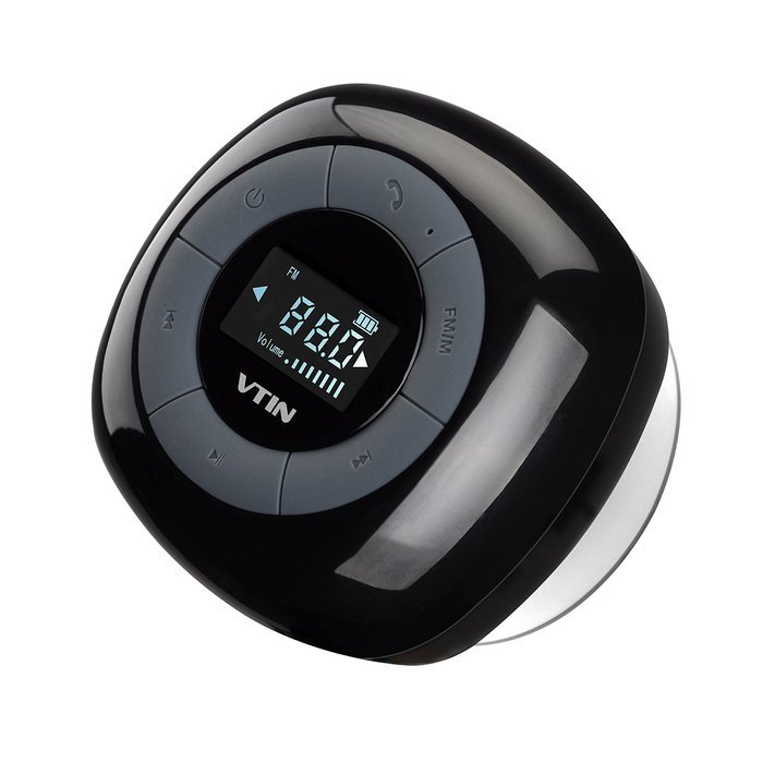 Vtin Relaxer Bluetooth Speaker with FM Radio, Mini Water Resistant Shower Speaker with Bluetooth 4.0, LCD Display...