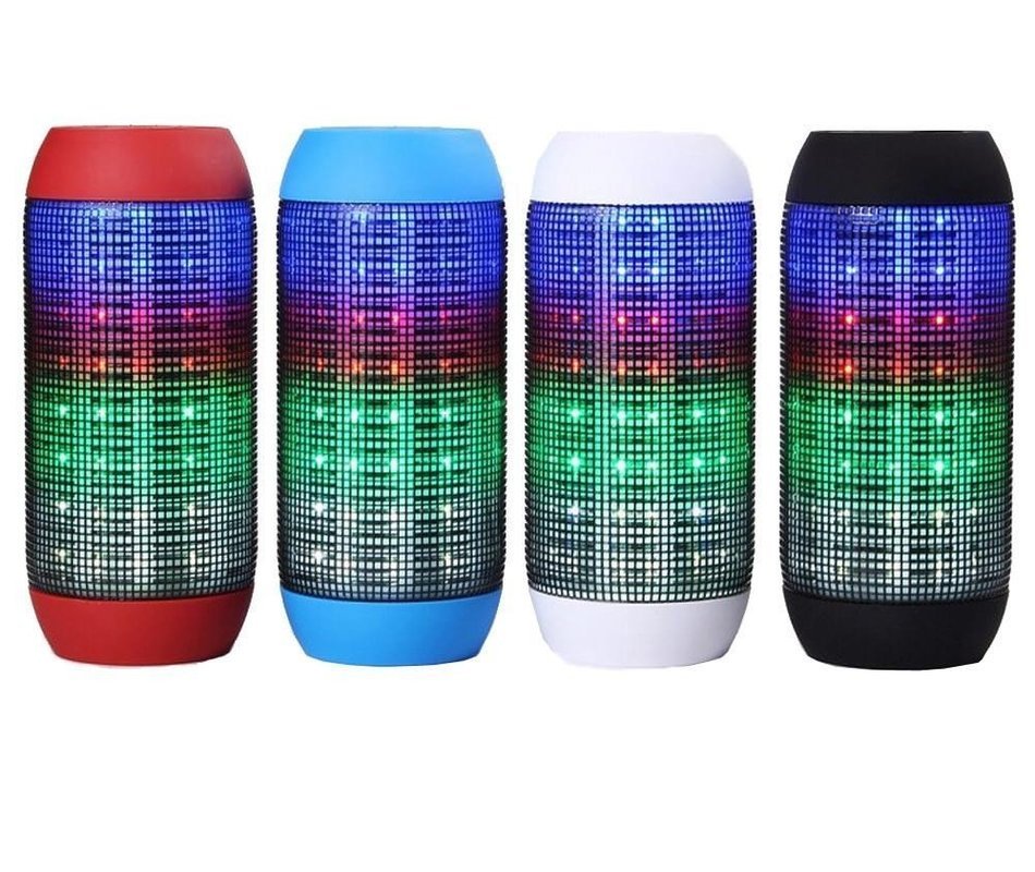 360 Degree Colorful shinning LED Lights wireless bluetooth speaker Hot Pulse Support TF card speaker (red) N2