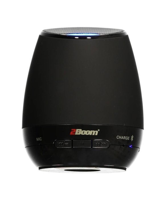 2BOOM Mini Rubberized Portable Bluetooth Speaker Hands Free Black