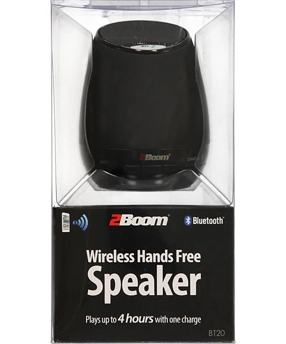 2BOOM Mini Rubberized Portable Bluetooth Speaker Hands Free Black N3