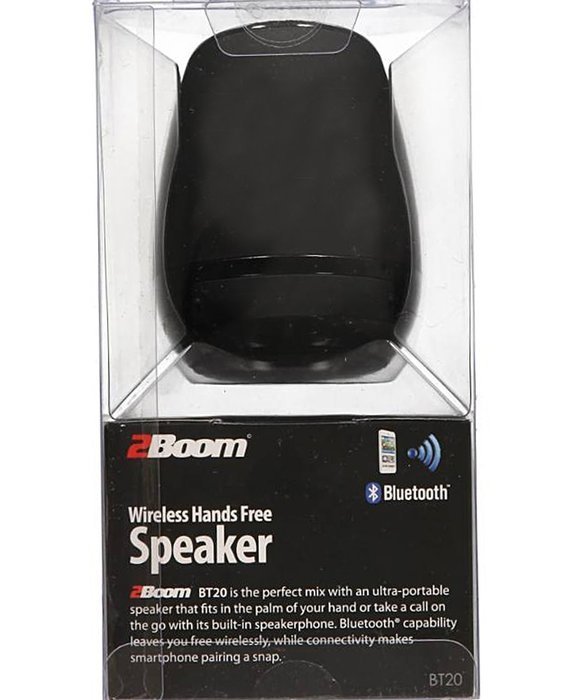 2BOOM Mini Rubberized Portable Bluetooth Speaker Hands Free Black N4