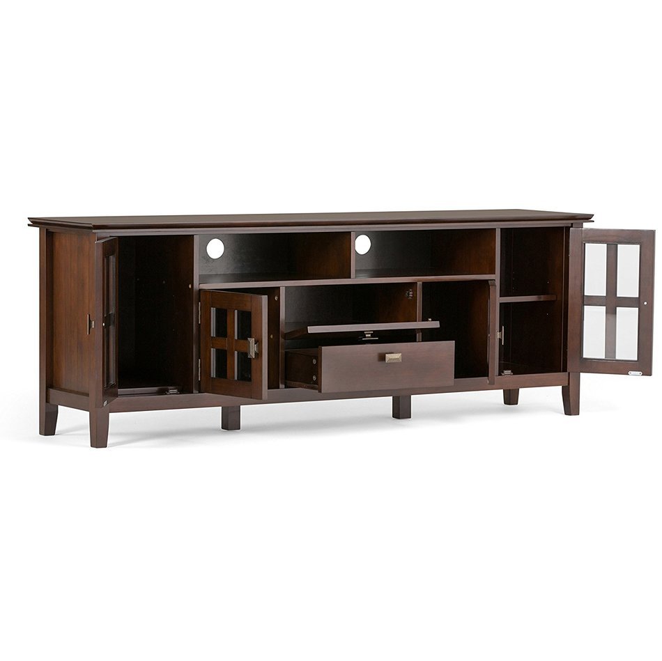 Simpli Home Artisan TV Media Stand for TVs up to 60", Medium Auburn Brown N10