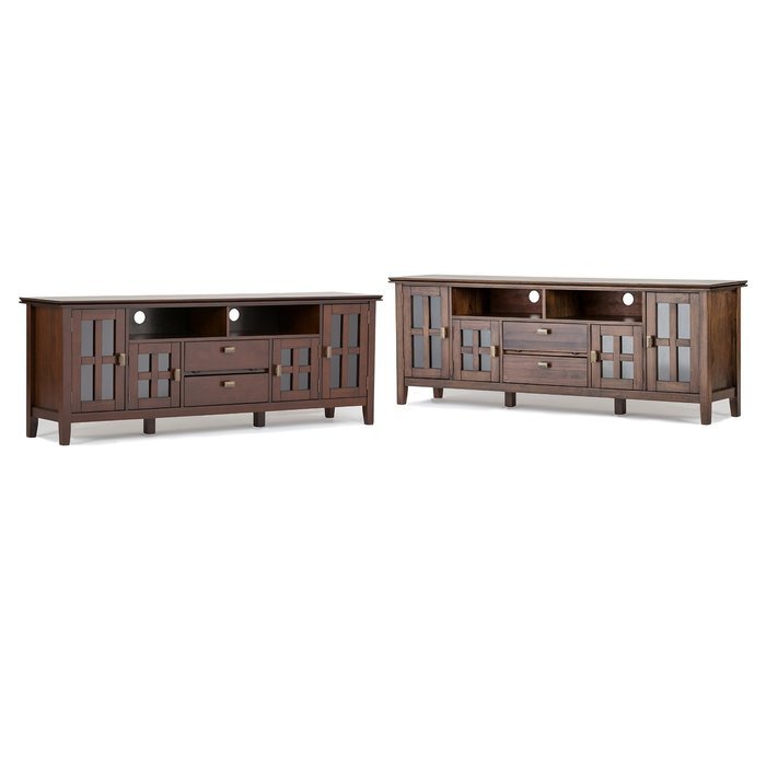 Simpli Home Artisan TV Media Stand for TVs up to 60", Medium Auburn Brown N13