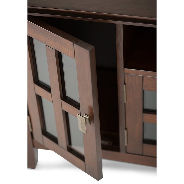 Simpli Home Artisan TV Media Stand for TVs up to 60", Medium Auburn Brown N14