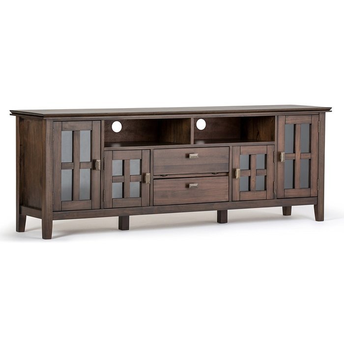 Simpli Home Artisan TV Media Stand for TVs up to 60", Medium Auburn Brown N16