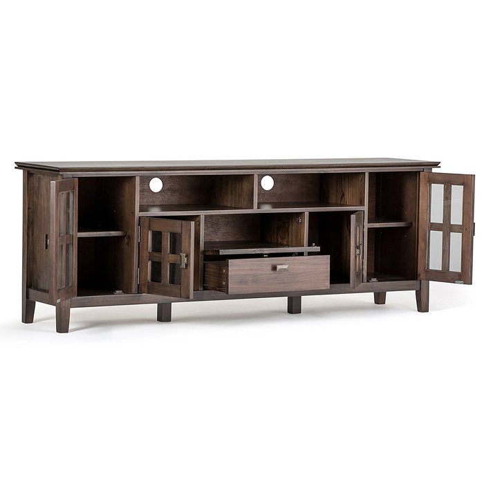 Simpli Home Artisan TV Media Stand for TVs up to 60", Medium Auburn Brown N18