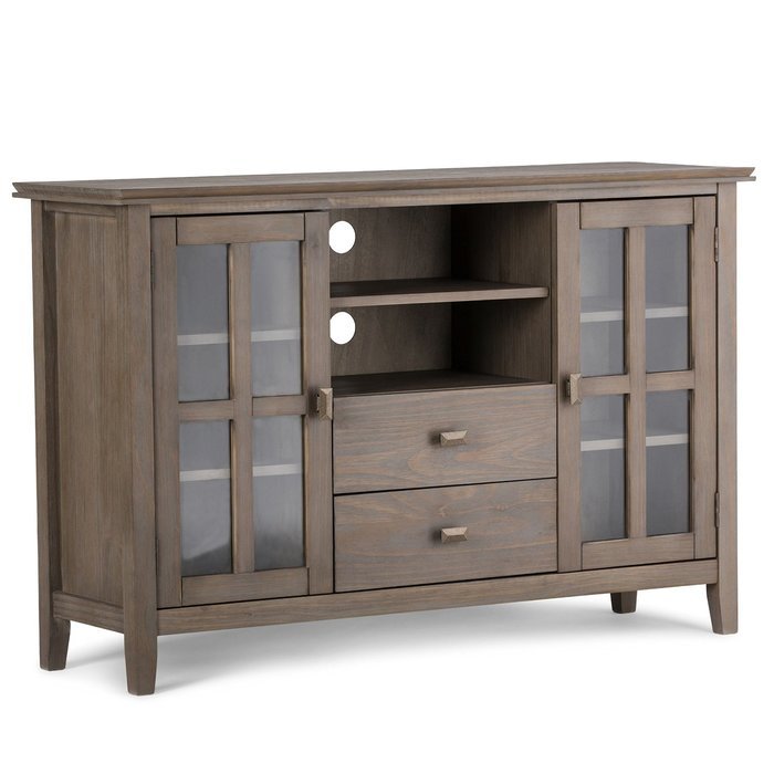 Simpli Home Artisan TV Media Stand for TVs up to 60", Medium Auburn Brown N26