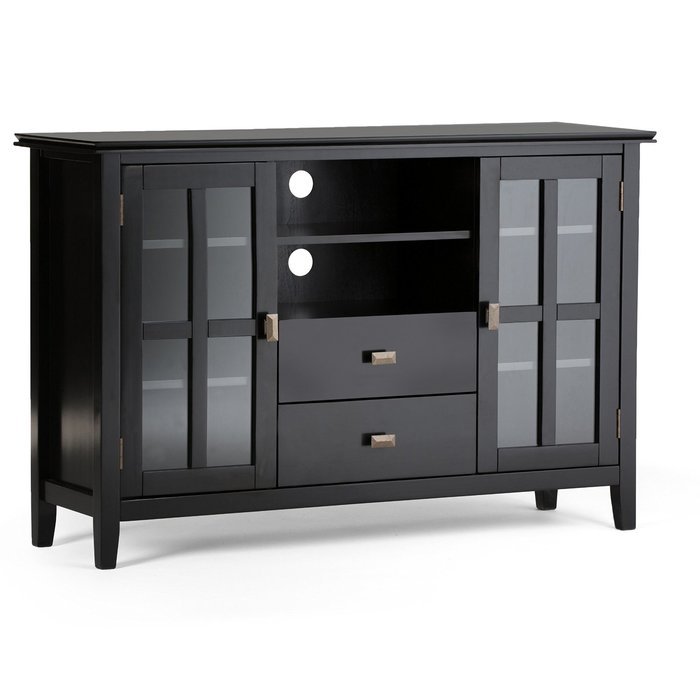 Simpli Home Artisan TV Media Stand for TVs up to 60", Medium Auburn Brown N31