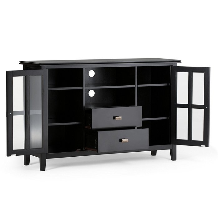 Simpli Home Artisan TV Media Stand for TVs up to 60", Medium Auburn Brown N32