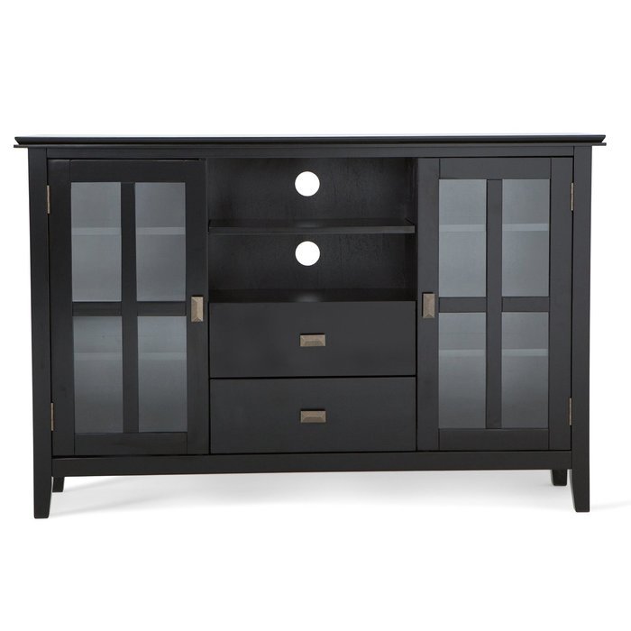 Simpli Home Artisan TV Media Stand for TVs up to 60", Medium Auburn Brown N33