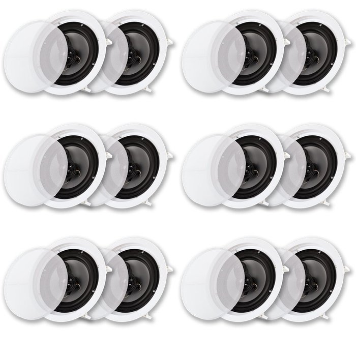 Acoustic Audio CS-IC83-6PR 350 Watt 8" 3-Way Home Theater In-Wall/Ceiling Speakers (6-Pair)