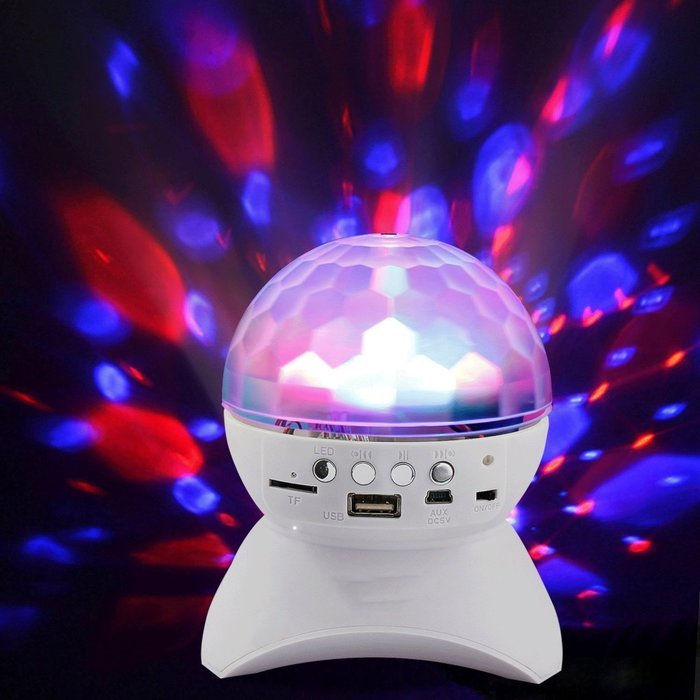 Micord Bluetooth Speaker Party Light, RGB Color Changing, LED Crystal Ball Auto Rotating with Music Player for... N3