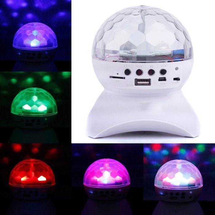 Micord Bluetooth Speaker Party Light, RGB Color Changing, LED Crystal Ball Auto Rotating with Music Player for... N4