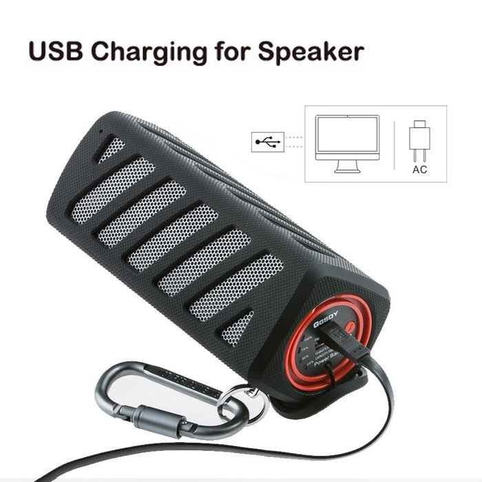 GSWORDY Portable Bluetooth Speaker Wireless Outdoor Waterproof, Up to 20 Hours Playtime, Compatible with iPhone... N4