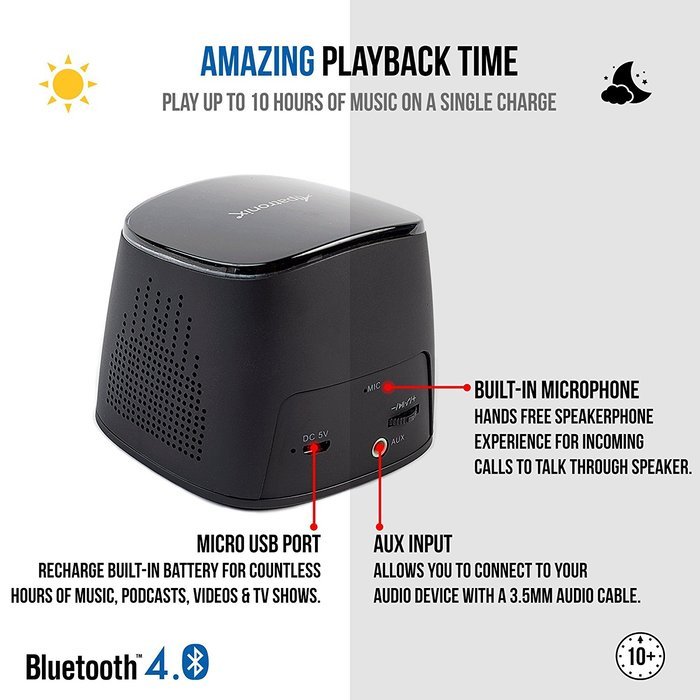 Bluetooth Speakers, Alpatronix&reg; [AX310] Ultra-Portable Universal Mini 5W Wireless Bluetooth Speaker w/ Built-in... N4