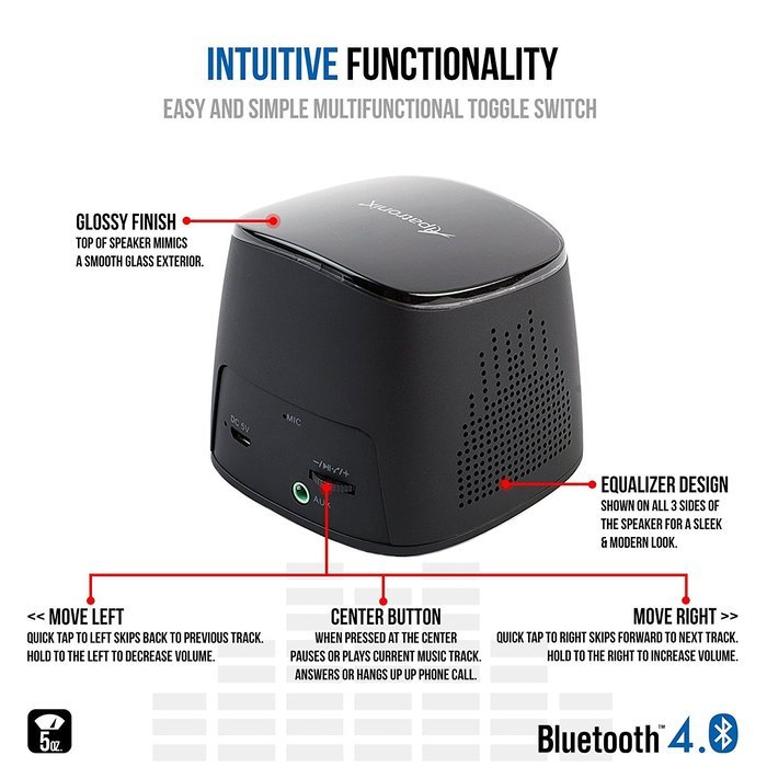 Bluetooth Speakers, Alpatronix&reg; [AX310] Ultra-Portable Universal Mini 5W Wireless Bluetooth Speaker w/ Built-in... N5