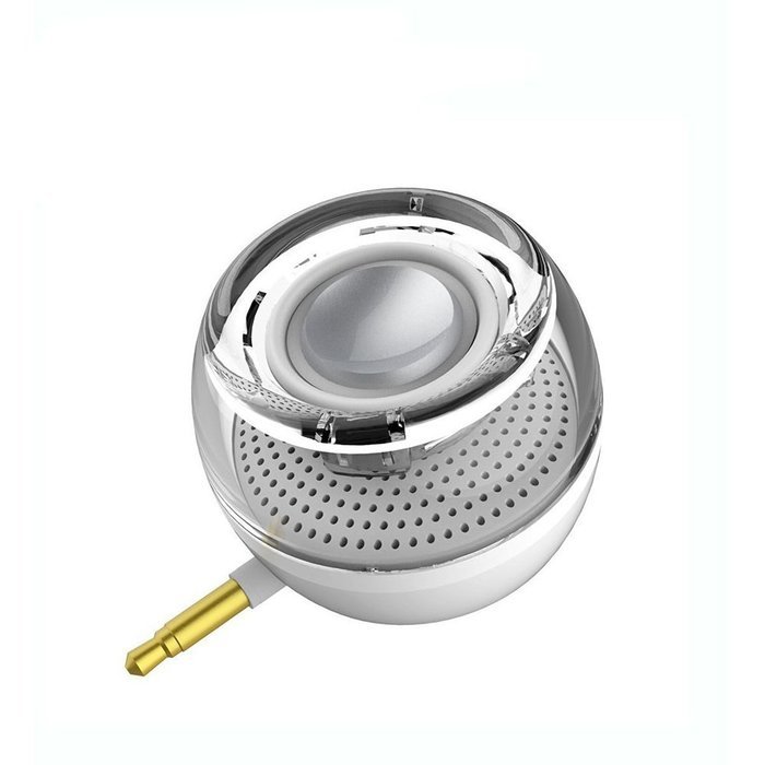 Koolertron Smartphone 3.5mm Aux Audio Jack Plug in Line-in Speaker Mini Compact Round Shape Powerful Clear Bass... N9