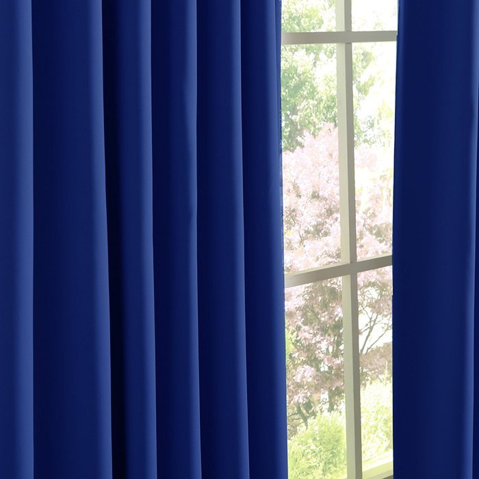 Best Home Fashion Premium Thermal Insulated Blackout Curtains - Antique Bronze Grommet Top - Royal Blue - 52"W... N3