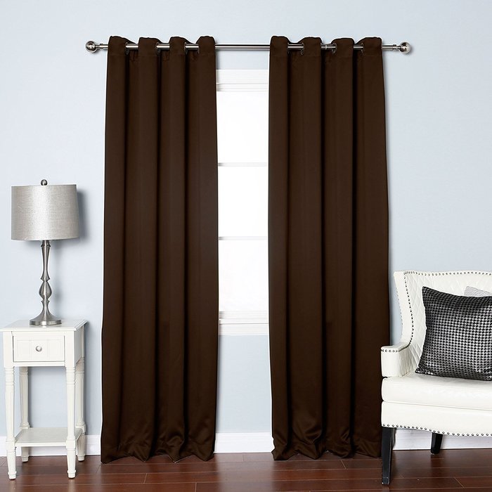 Best Home Fashion Premium Thermal Insulated Blackout Curtains - Antique Bronze Grommet Top - Royal Blue - 52"W... N8