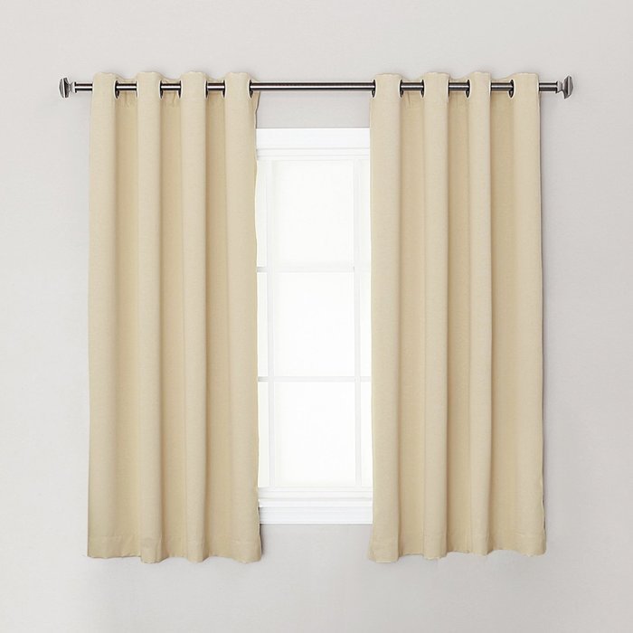 Best Home Fashion Premium Thermal Insulated Blackout Curtains - Antique Bronze Grommet Top - Royal Blue - 52"W... N11