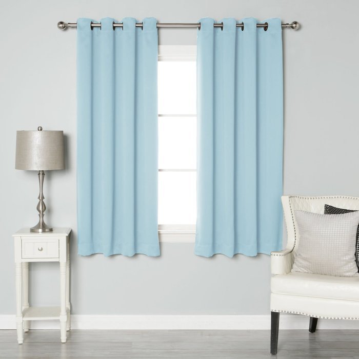 Best Home Fashion Premium Thermal Insulated Blackout Curtains - Antique Bronze Grommet Top - Royal Blue - 52"W... N32