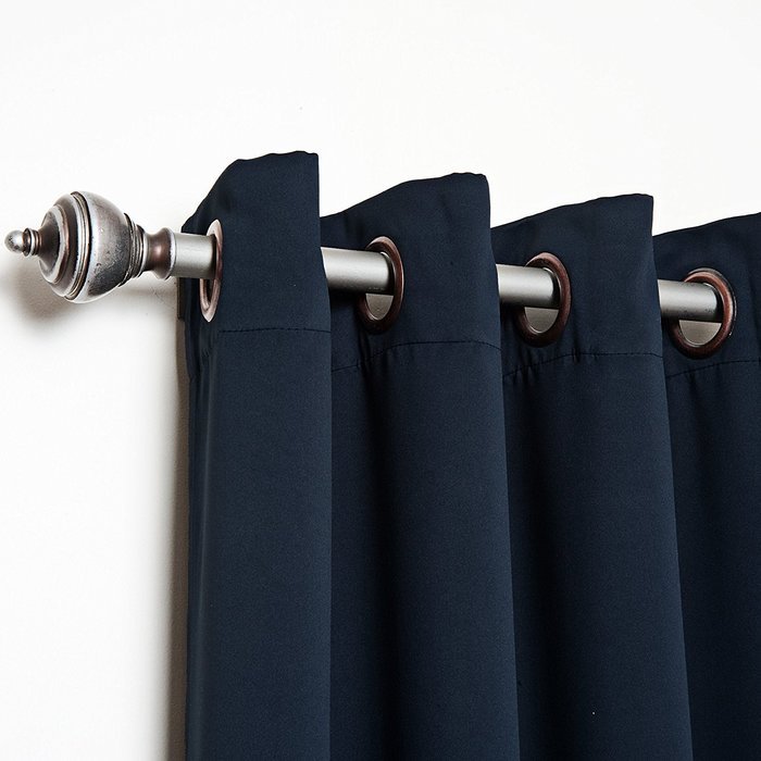 Best Home Fashion Premium Thermal Insulated Blackout Curtains - Antique Bronze Grommet Top - Royal Blue - 52"W... N45