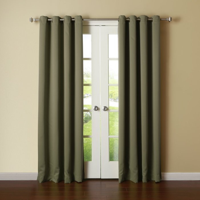 Best Home Fashion Premium Thermal Insulated Blackout Curtains - Antique Bronze Grommet Top - Royal Blue - 52"W... N47