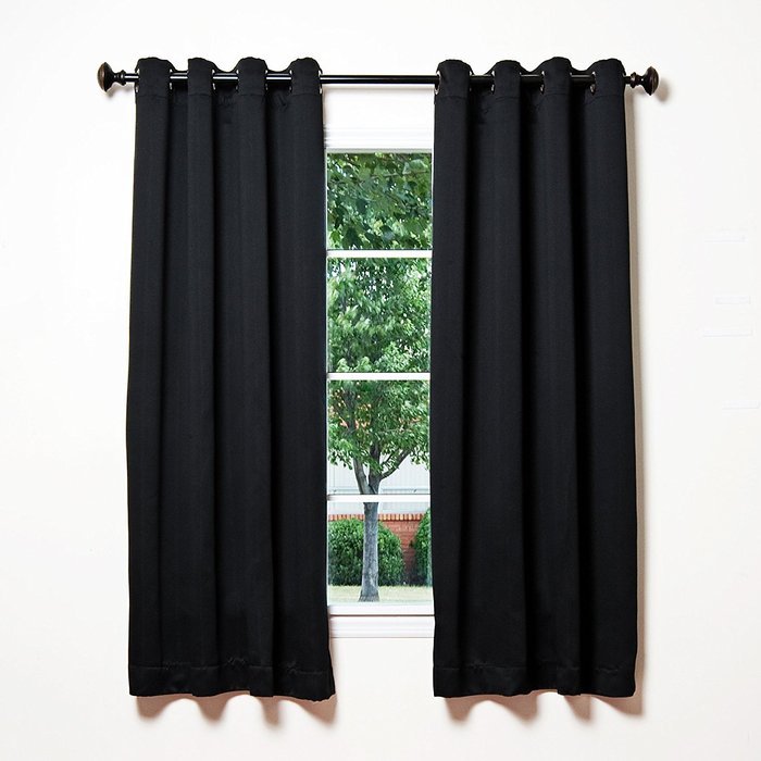 Best Home Fashion Premium Thermal Insulated Blackout Curtains - Antique Bronze Grommet Top - Royal Blue - 52"W... N52